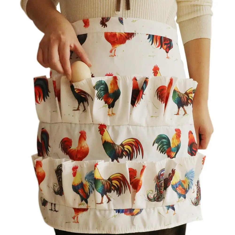 

Фартук для сбора яиц из холщовой ткани с карманами, фартук-корзина для куриных яиц для женщин ﻿