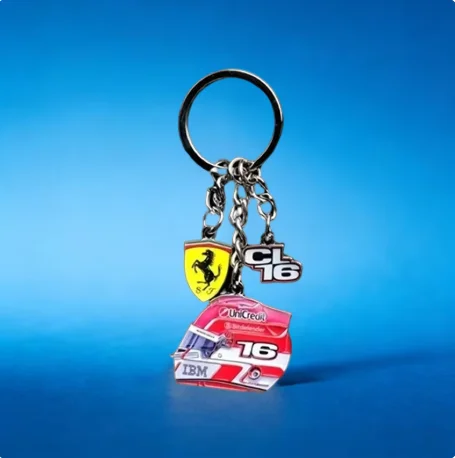 Llavero con Colgante de Casco de Carreras Ferrari, Regalo con el Diseño de Charles Leclerc para Ferrari SF90 Stradale, SF90 Spider, 296 GTB, GTS