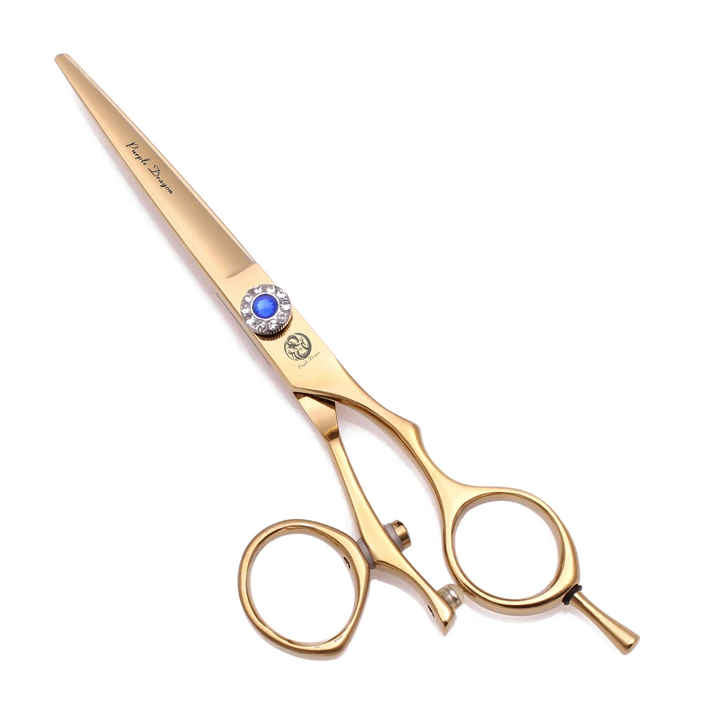 Professionelle Friseurschere 5,5" 6" Purple Dragon JP 440C Drehbare Daumenhaarschneideschere Friseur Effilierschere Z9019 – Detail 5
