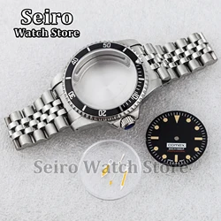 39MM Vintage Restro Watch Case Jubilee Strap Arcylic Bubble Glass Luminous NH35 Watch Hands Black Dial for SUB GMT NH36 Movement