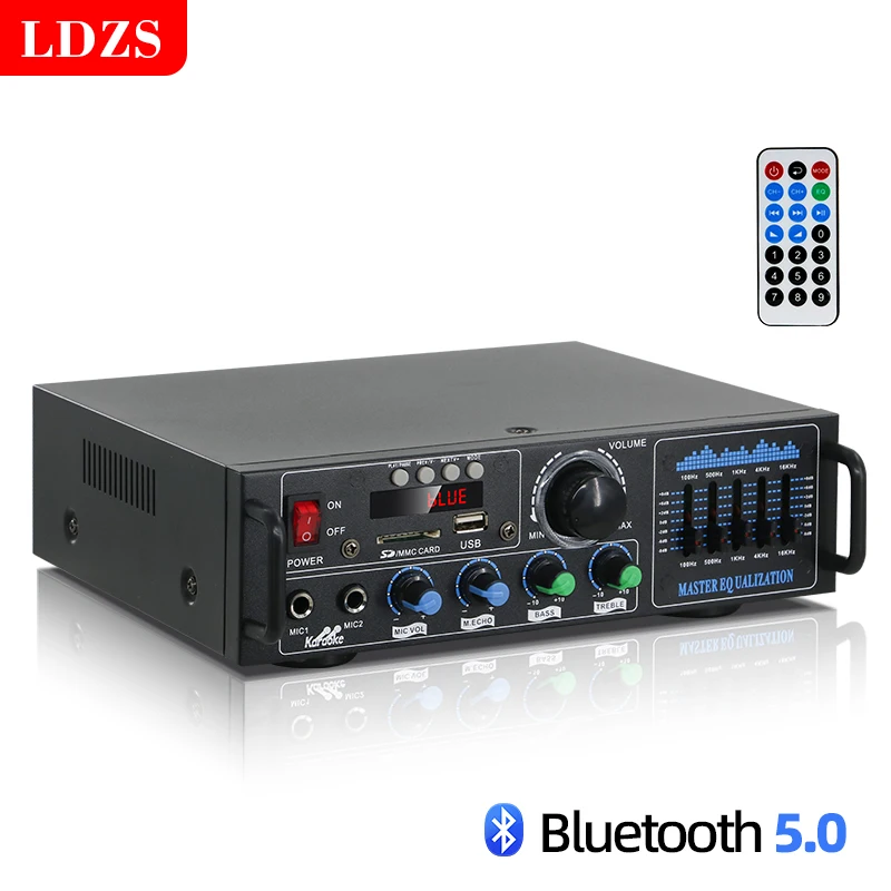 

016BT HiFi Digital Amplifier Max Power 80Wx2 Channel 2.0 Bluetooth Surround Sound AMP Speaker for Home Car BT 5.0 Audio Amplifie