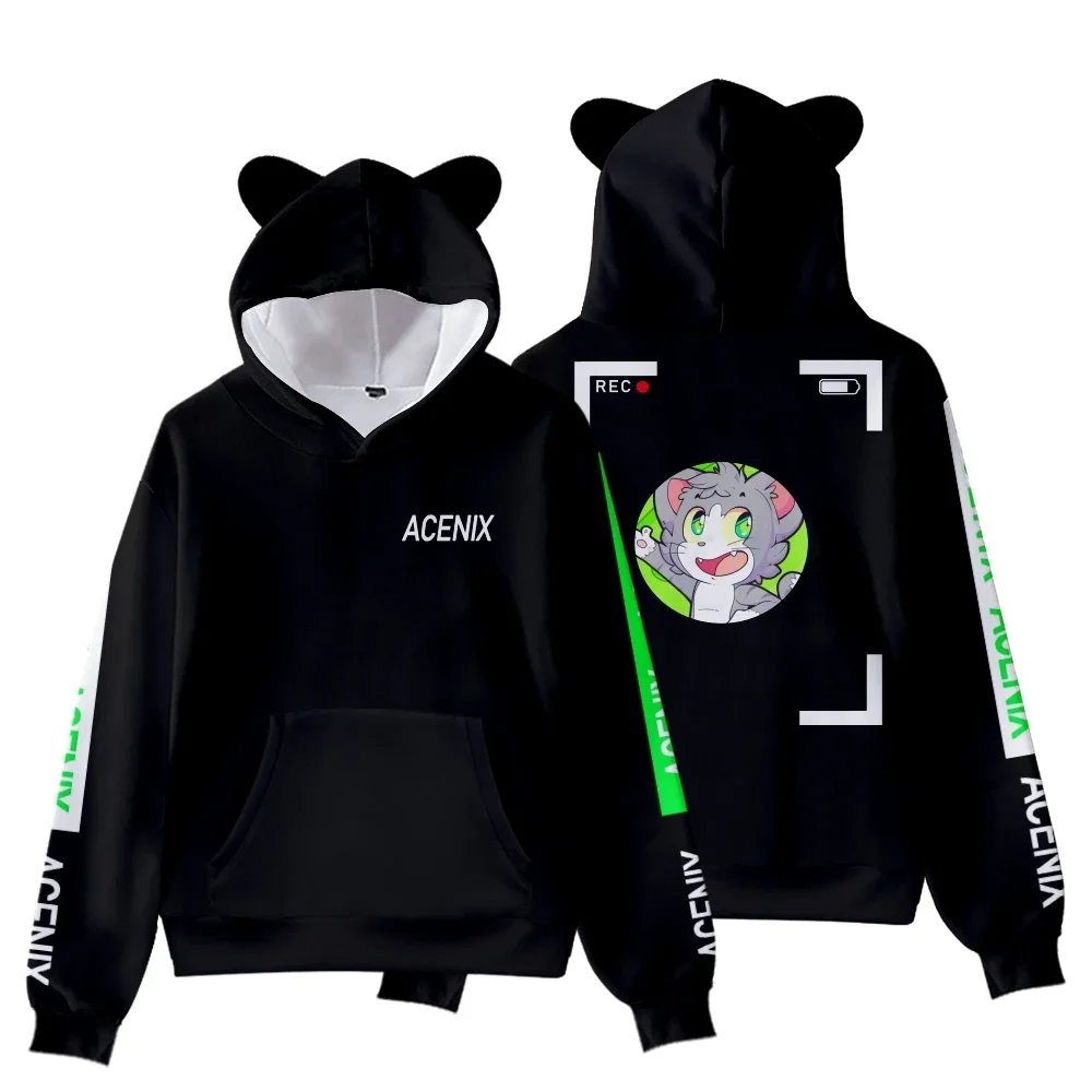 

Acenix Merch Kids Hoodie for Boys Girls Harajuku Sweatshirt Streetwear Hip Hop Kawaii Cat Ear Pullover Hooded Jacket Cosplay