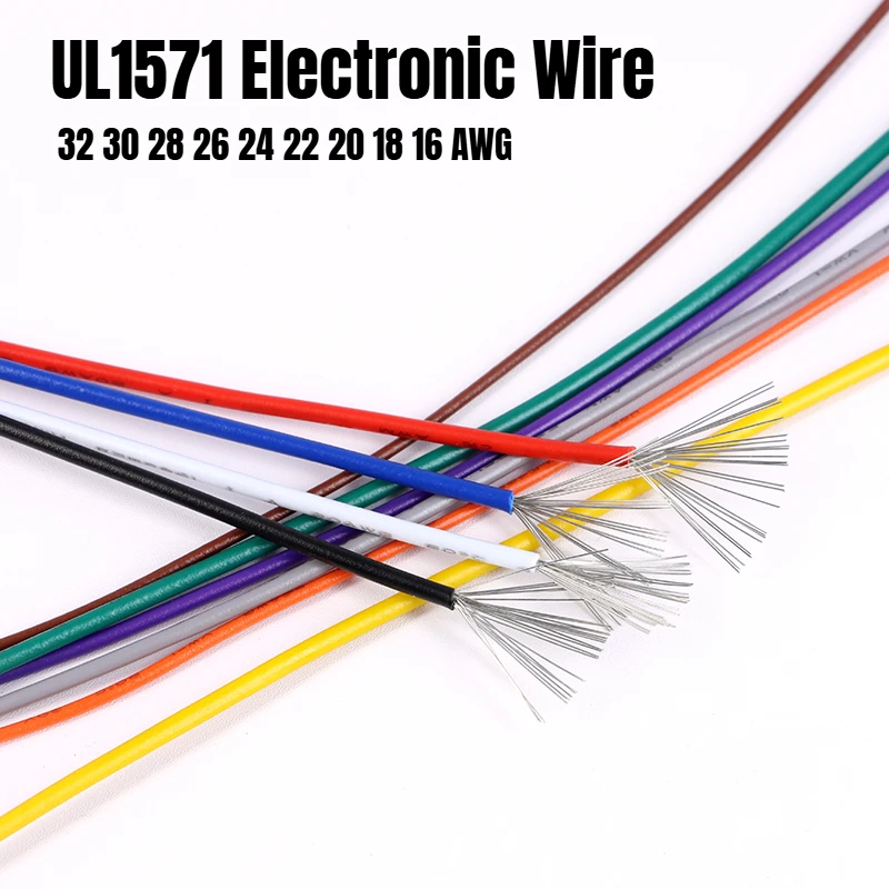 

10/50M UL1571 PVC Insulated Electronic Wire 32 30 28 26 24 22 20 18 16 AWG Tinned Copper Wires Environmental DIY Cord LED Line