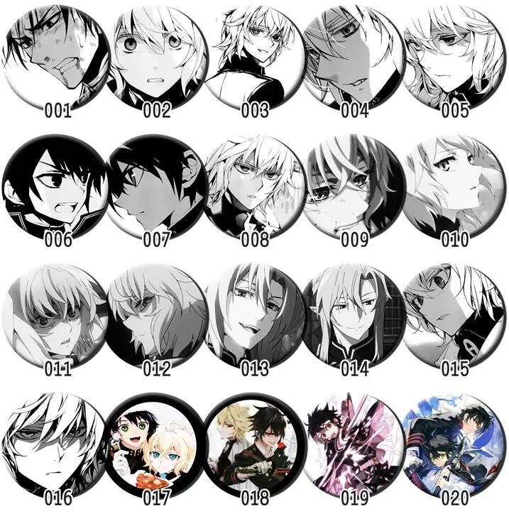 1pc 58mm Brooch Seraph Of The End Owari no Seraph Yuichiro Hyakuya Badges Pins