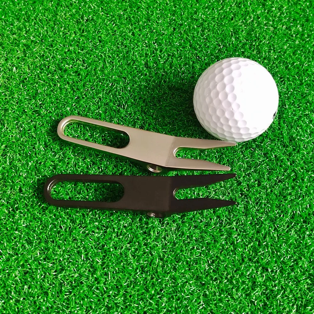 Golf Ball Marker Zinc Alloy Golf Divot Repair Tool Lawn Maintenance Groove Clean Golf Green Fork Ergonomic Sturdy Golf Repair