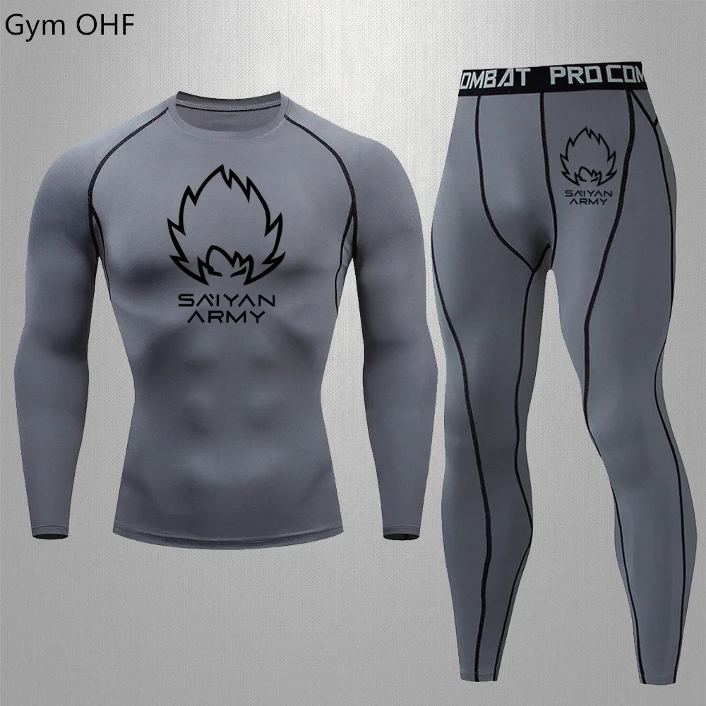 Rashguard Fitness Running Set Men\'s Cycling Training Pants Basketball Tight Sweatshirt Men\'s Running Set Athletic Clothing