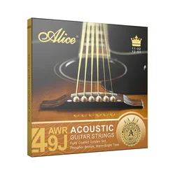 Alice AWR49J Acoustic Gutiar Strings for 6-Strings Light/Super Light Phosphor Bronze Multi-layer Nano-coating Gutiar Accessories