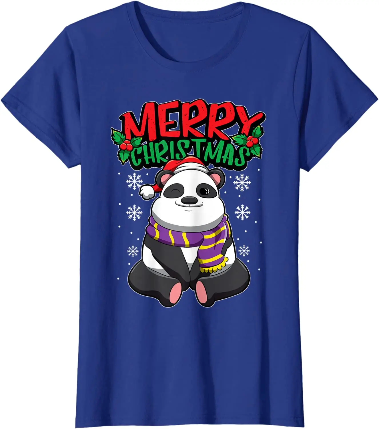 Christmas Panda Bear - Sweet Christmas Animals T-Shirt 100% Cotton O-Neck Summer Short Sleeve Casual Mens T-shirt Size S-3XL