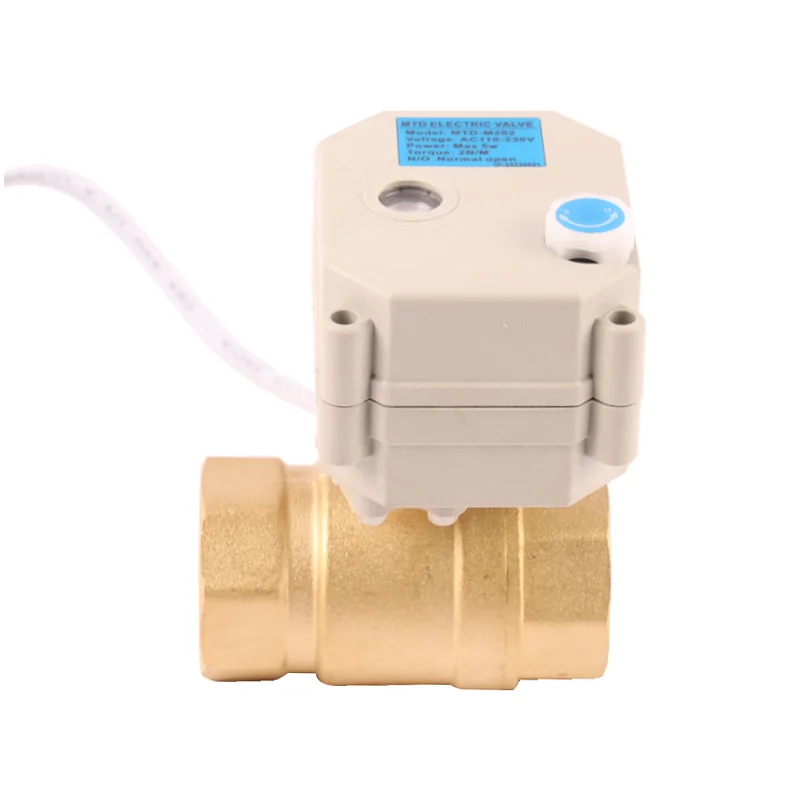 12V 24V DC 2 Way Smart Mini RS485 Valve Electric Motorized Motor Operated Actuator Brass Ball Valve Normal Open Manual Override