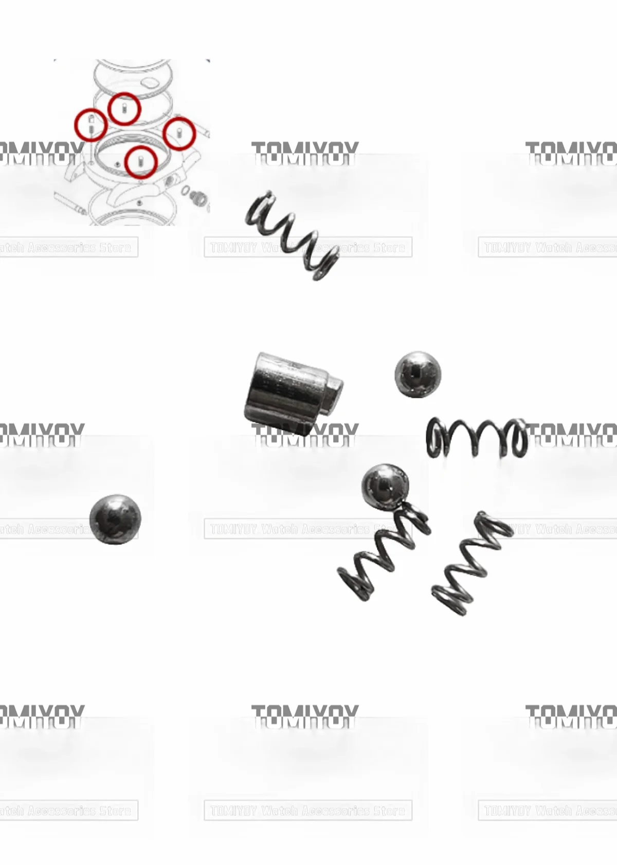 Mod Watch Parts Steel Balls and Spring For RLX Submariner SUB GMT Bezel Click Springs Set 3135 3235 116610 114060 116613 126610