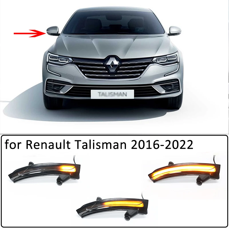 Dla Renault Talisman 2016-2021 dynamiczne lusterko boczne LED włączony kierunkowskaz sekwencyjny wskaźnik migacz świetlny