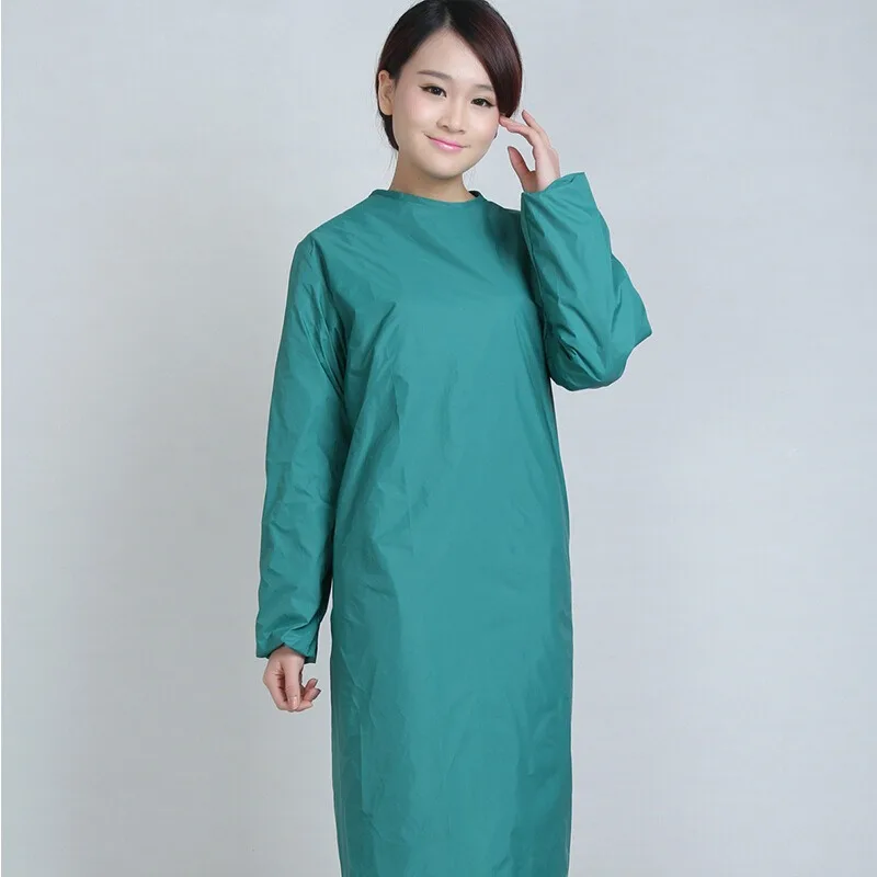 New Wear Resistant Breathable Quick Drying Surgical Gown Long Sleeve Operating Room Apron Cover Hospital Work Green Medical