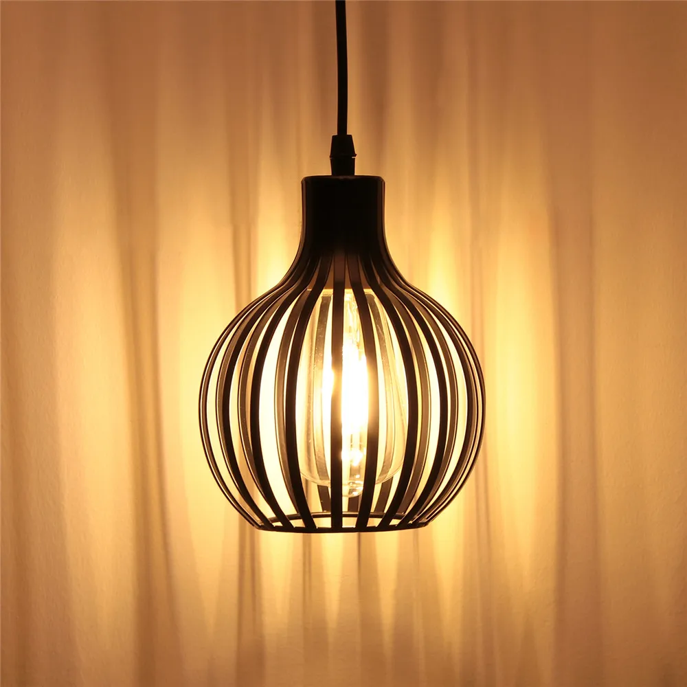 Imagem -06 - Loft Vintage Iron Cage Pendant Lights Candelabro de Mesa de Jantar Iluminação de Cozinha Home Decor Hanglamp Woonkamer E27