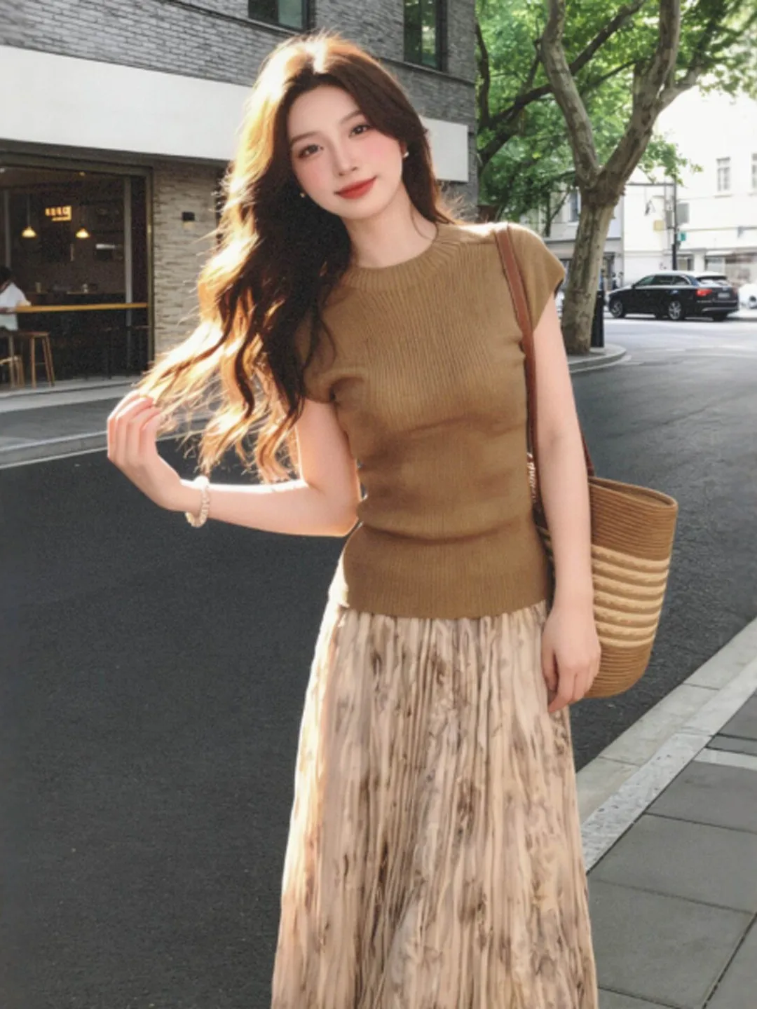 

Retro Gentle Style Half-Skirt Two-Piece Set Light Maturity Unique Non-Repeating Summer 2026 Fashion Ensemble for Women