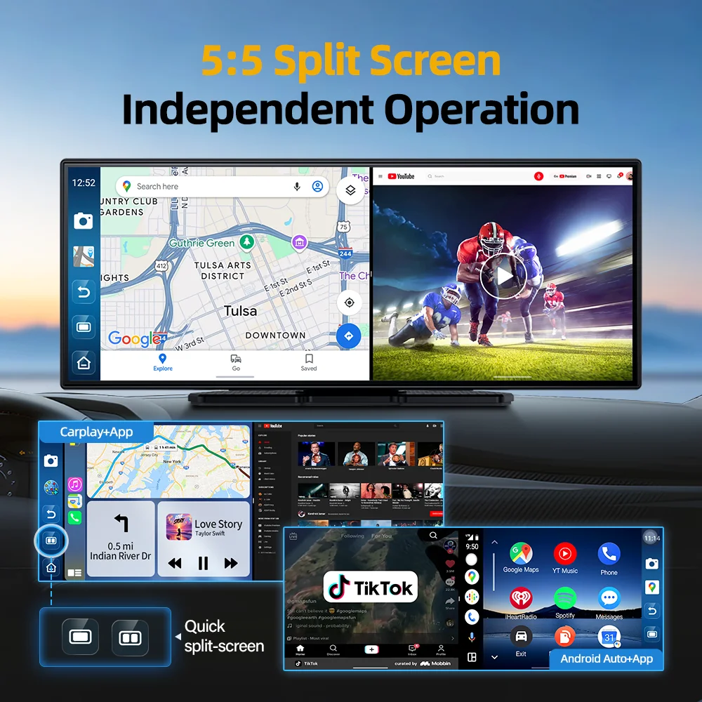 Imagebon W70 Carplay Auto Bildschirm With Rückfahrkamera Wireless Apple Carplay Android Auto Dashcam 11.4" 8 Core Android 14 Sma – Detail 7