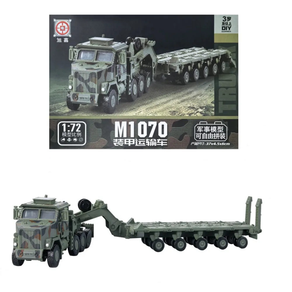 

M1070 Armored Transport Vehicle Model Green/Yellow Color M-Track Building Blocks 1:72 Scale without Glue