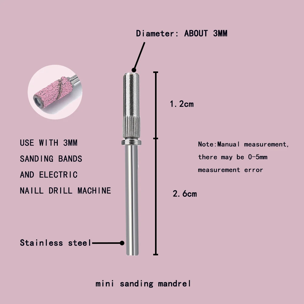 50PCS 3mm Nail Sanding Bands 80/120/150/180/240 Grit Electric Nail File Acessory Gel Polishing Manicure Tool