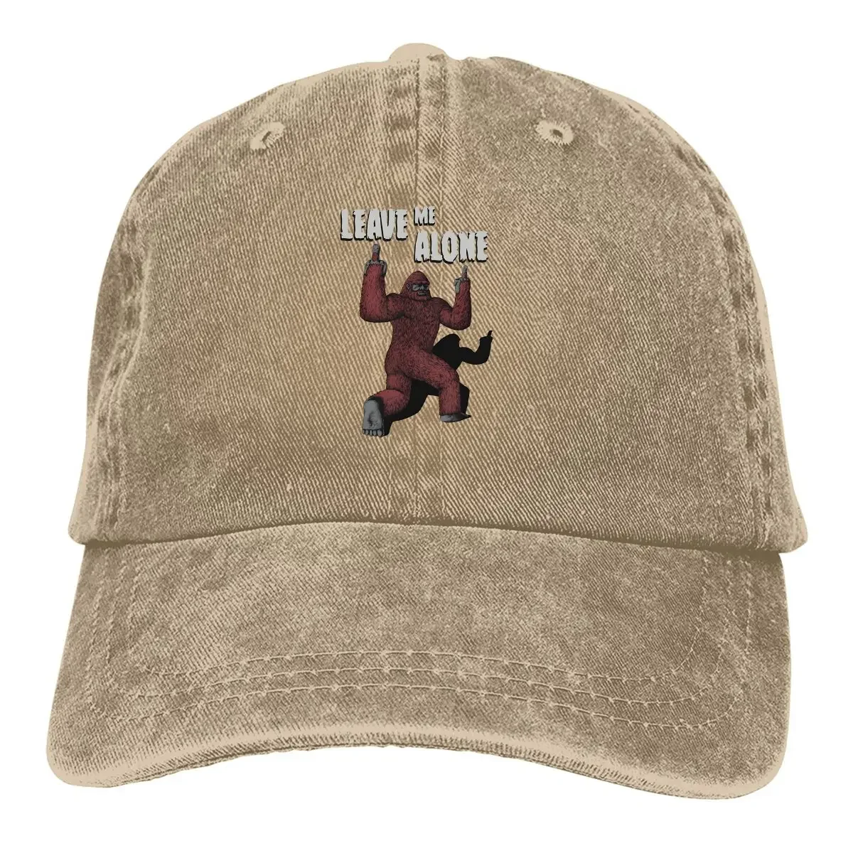 

Multicolor Hat Peaked Women's Cap LEAVE ME ALONE Bigfoot Sasquatch Personalized Visor Protection Hats