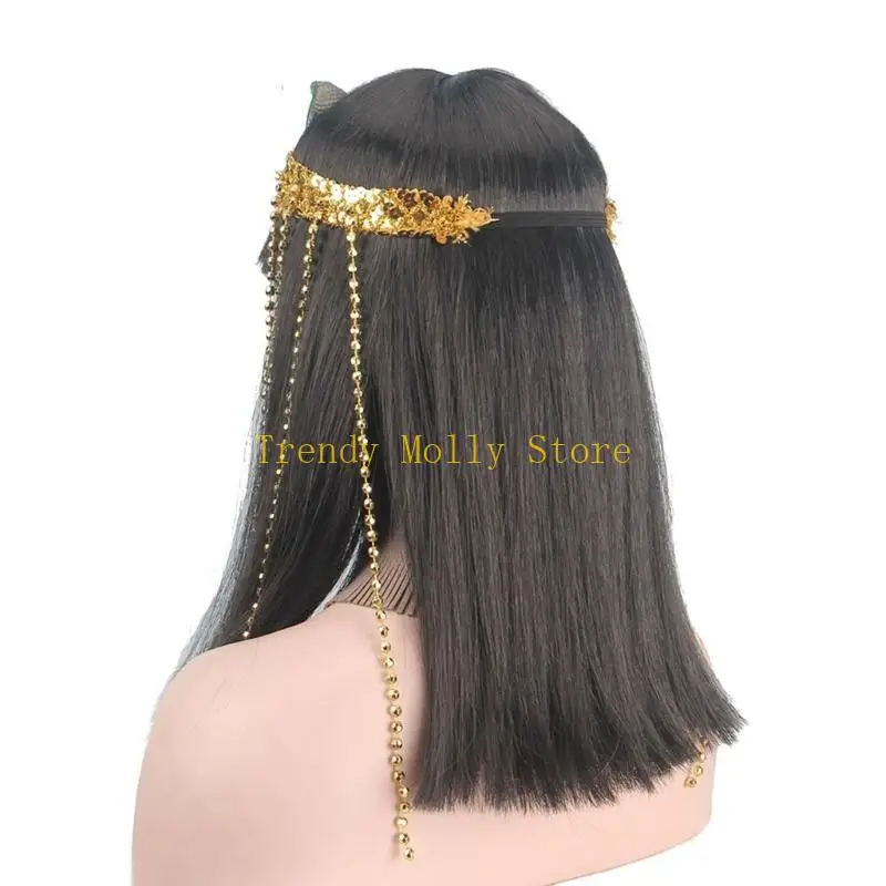 N5KB Cleopatra Cospaly Egyptian Snake Headpiece Set Halloweeen Cosplay Costume view 3