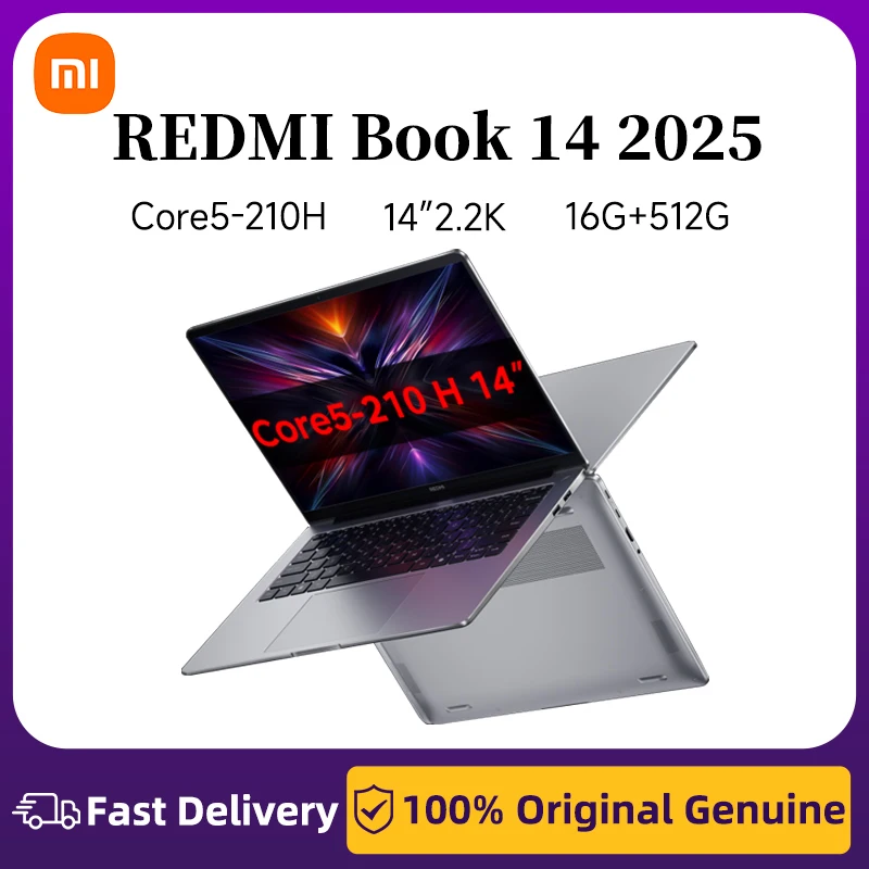Xiaomi Laptop Redmi RedmiBook 14 2025 Intel Core Core5-210H Processor 16GB 512GB/1T 2.2K Screen 60Hz Laptop