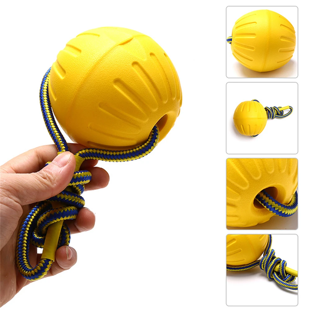 Dog Toy Ball with Rope Outdoor Puppy Interactive Training Toy EVA Elastic Floating Ball Pet Small Dogs Chew Play Fetch Bite Toys