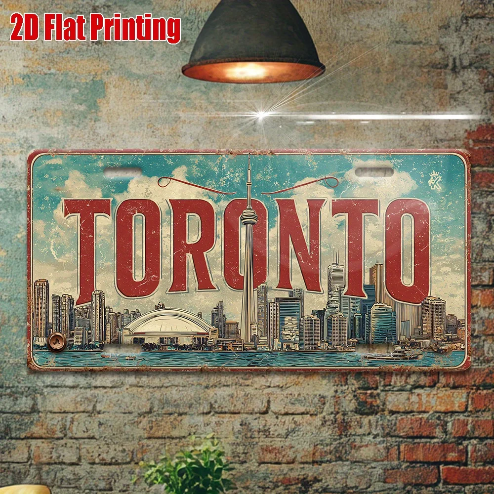 2D Flat, [], 2D Flat Printing, 1pc, Vintage Metal Sign, Outdoor Wall Art (11.8