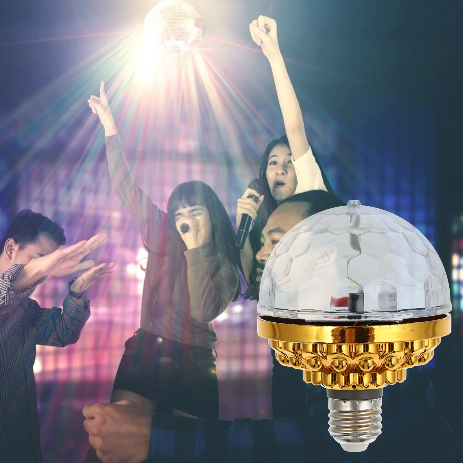 Party Strobe Light Bar Lights Golden Rotating Rotation Ball Activated