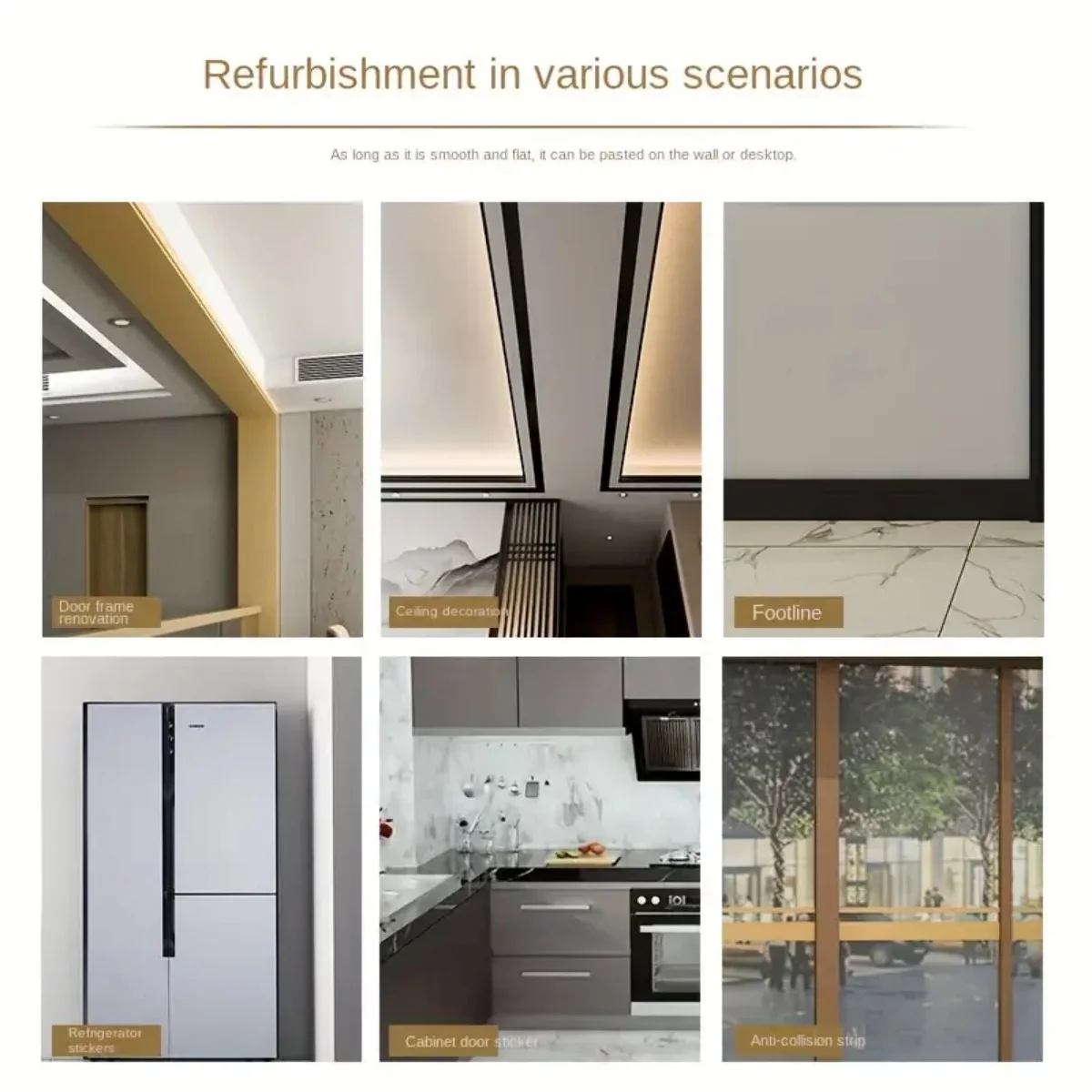 5mx8cm Refurbished self-adhesive edge banding, furniture, wardrobe frames, border sealing strips, decorative beauty, seam repair