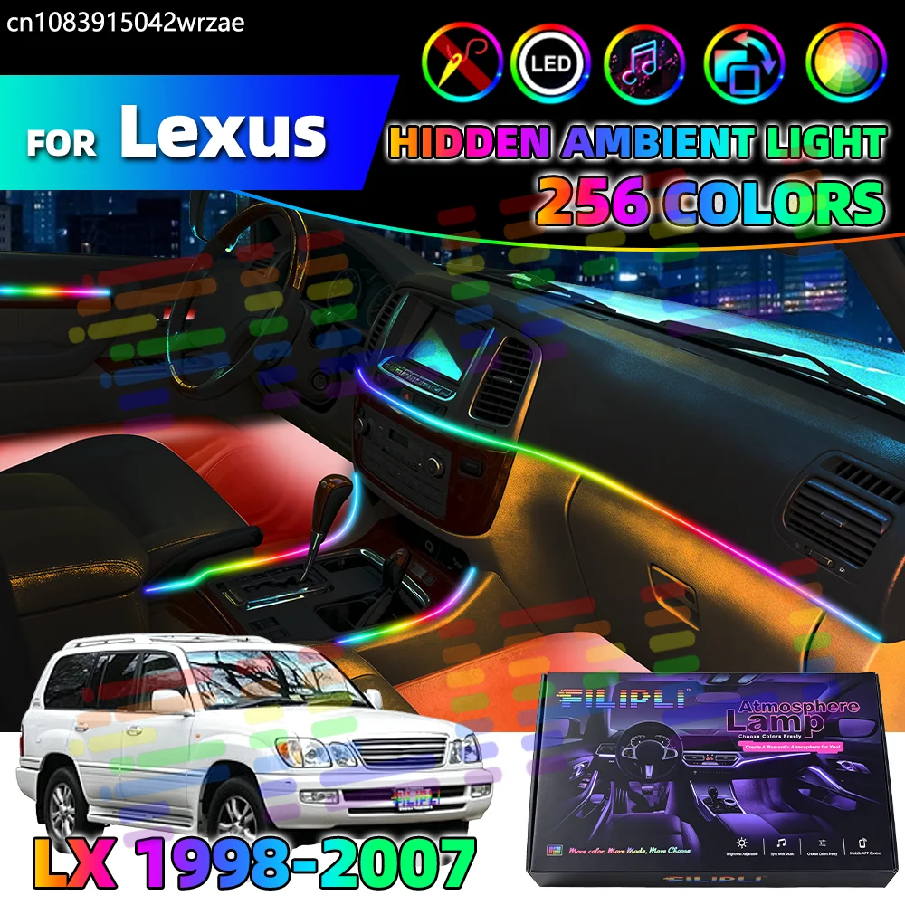 

18 in 1 For Lexus LX 1998-2007 Years Car Interior Ambient Lights Strips Breathing Lighting Kit App Control Auto LED strips