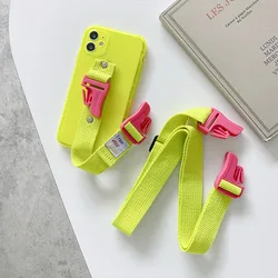 Adjustable For Iphone 11 Case Crossbody Smartphone for Iphone 13 Pro Max Case Webbing Mobile Phones Lanyard Portable Wrist Strap