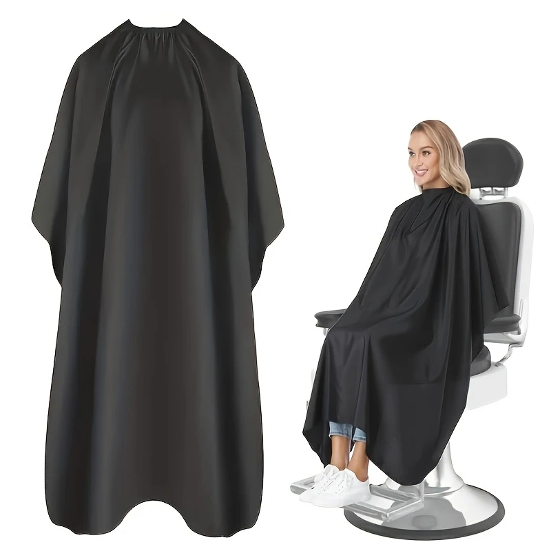 1PCS Professional Hair Salon Apron Set plus Size Wider & Longer Durable Black Material for Hair Cutting & Styling