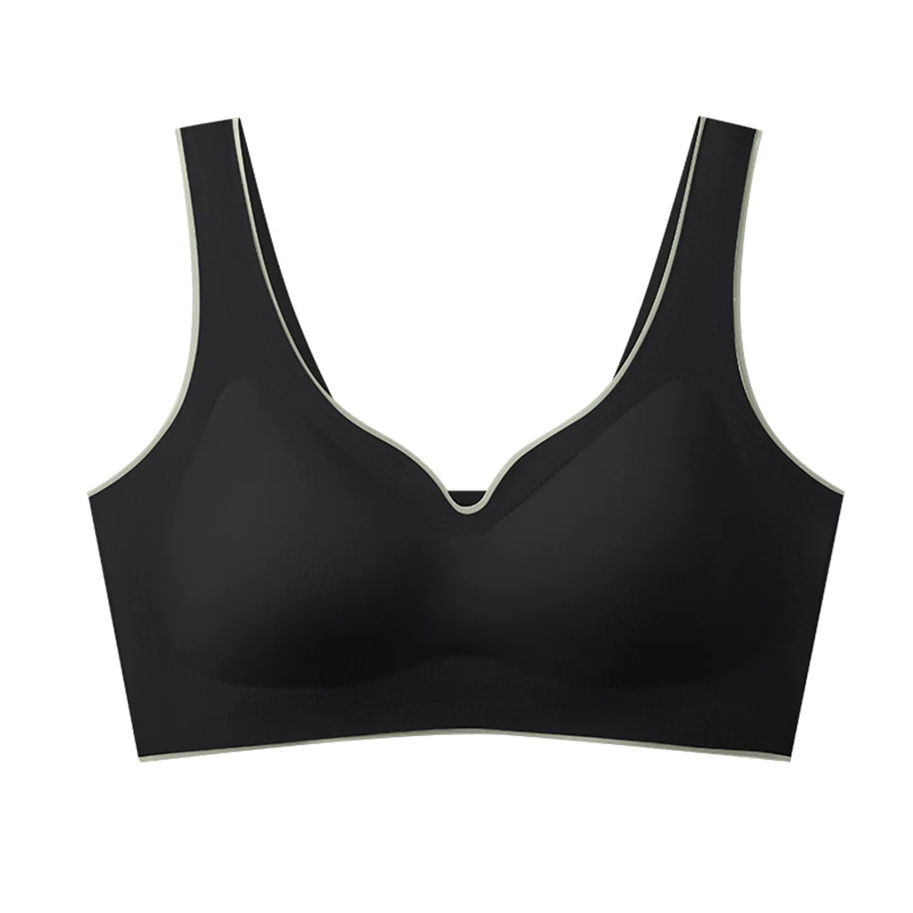 Womens Seamless Ice Silk Push Up Padded Slim Fit Underwear Comfortable Sports Bra Casual Full Cup Solid Women's Yoga Bras