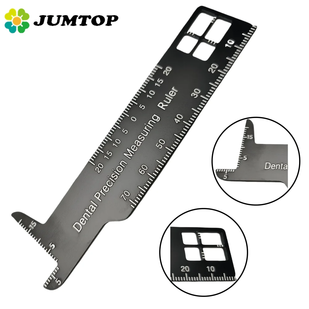 Dental Measuring Ruler Aluminum Teeth Gauge Orthodontic Instrument for Dentistry Photography Implantology Precision Measuring