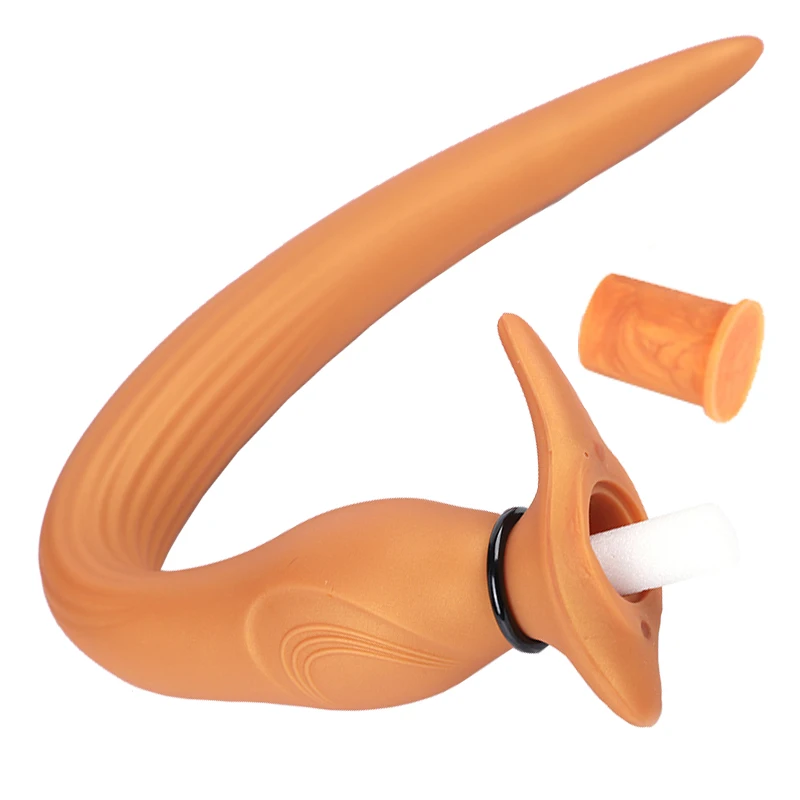 Inflatable Dildo Anal Pump 26-55cm Long Butt Plug Silicone Vagina Extender Sex Toy Middle Hollow Buttplug Men Vaginal Dilator