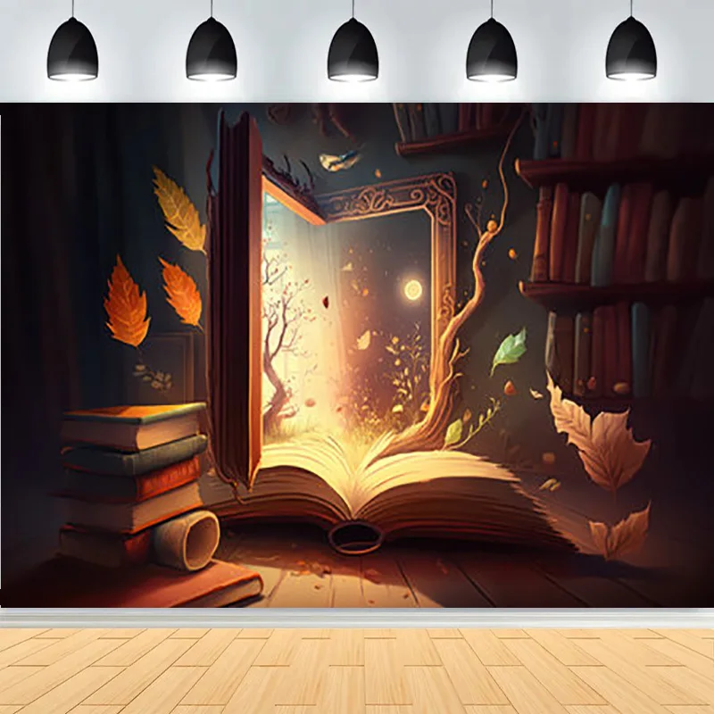 Fairy Tale Mystic Medieval Castle Photography Backdrops Props Landscape Witch Magical Book Fantassy World Forest Background MA09
