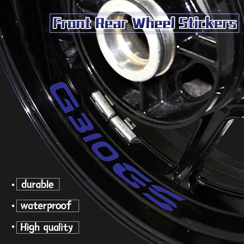 Per BMW G310GS g310gs G310 GS riflettente moto Wheel Stripes Sticker pneumatico Rim Hub decalcomanie riflettenti accessori per la decorazione