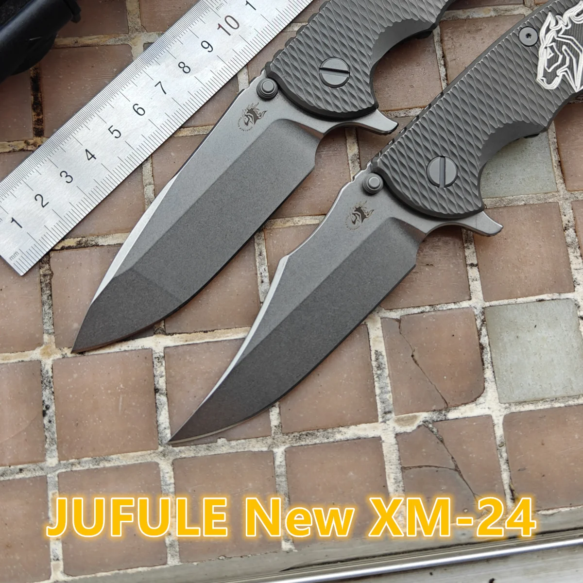 JUFULE New Hinderer Big XM24 Cryo Vg10 Titanium Handle Ceramic Bearing Folding Utility Knife Pocket Camp Hunt Outdoor EDC Tool
