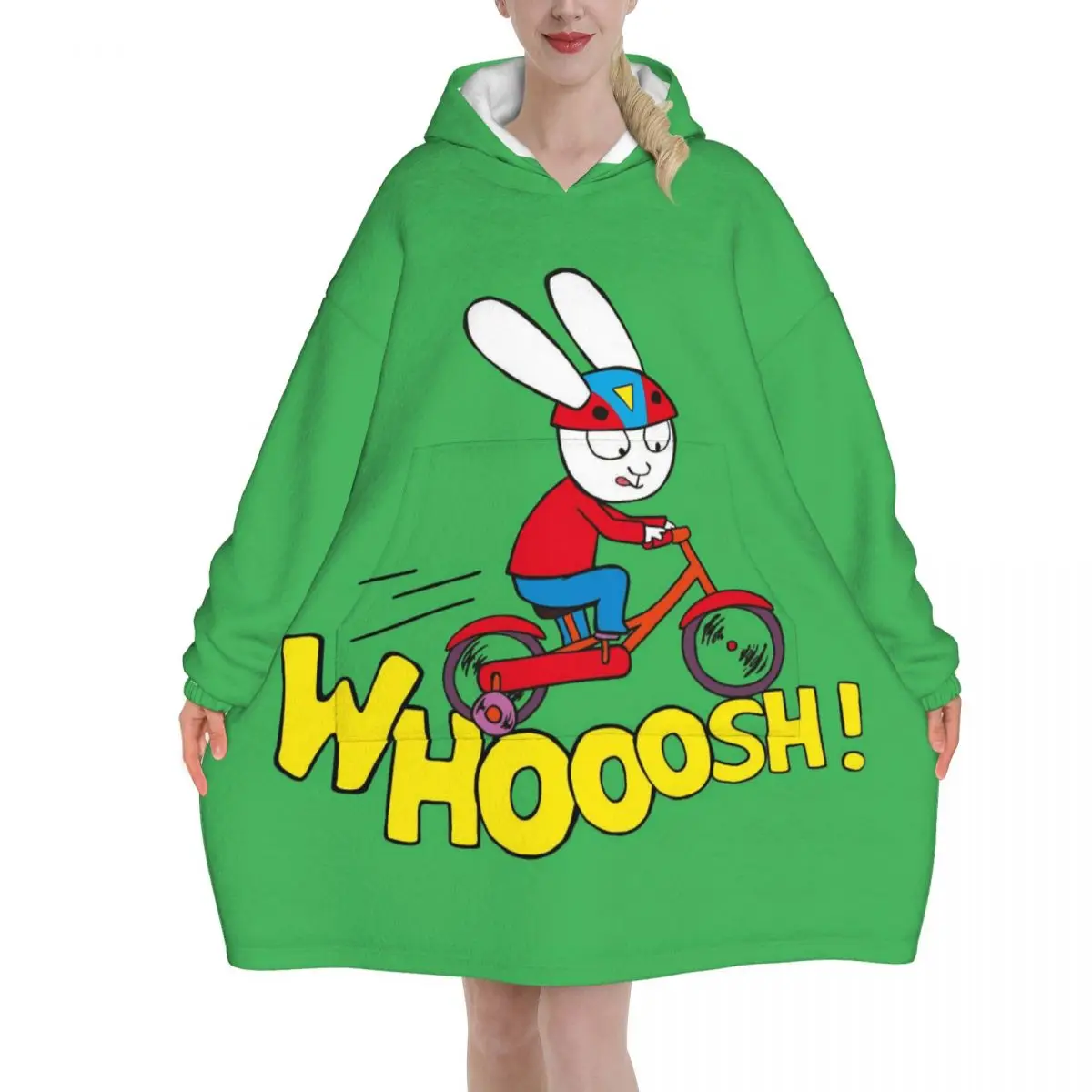 Simon Super Rabbit Blanket Hoodie Wearable Blanket Large with Pocket Warm Sleeping Bag Soft Cozy Onesie
