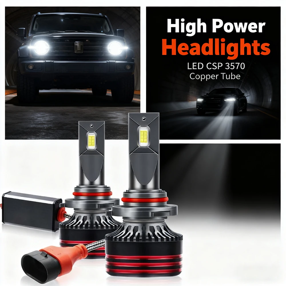 

H7 H4 LED Car Headlight 250W CANBUS Bulb H8 H9 H11 H1 HB3 9005 HB4 9006 9007 H13 30000LM Lamp Double Copper Tube Lights for Auto