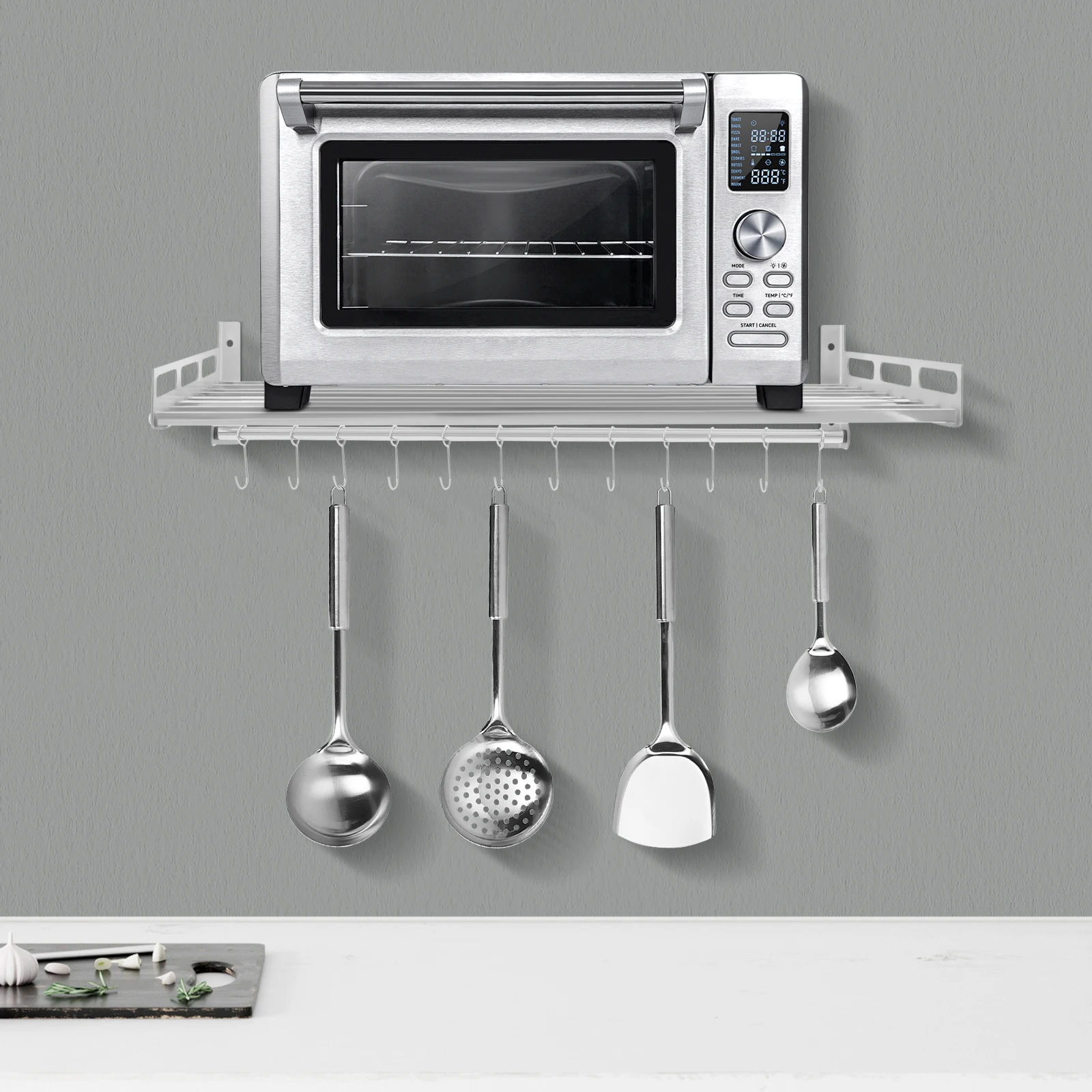

Stainless Steel Wall Shelf, Wall Mount Microwave Rack, Microwave Oven Shelf,for kitchens, laundry rooms, bars, restaurants
