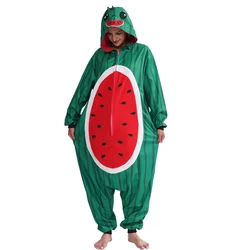 Desenhos animados Onesie pijama para adultos, pijama de melancia para mulheres e homens, animal Kigurumi, bonito homewear, Halloween Cosplay Party Costume