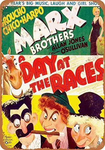 Plaque en métal pour documents muraux, 1937 A Day at The Races Marx Brothers, aspect vintage