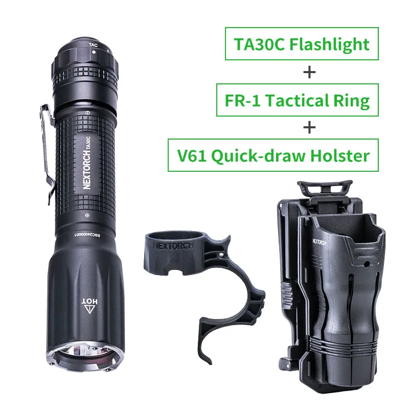 タクティカル懐中電灯Nextorch-TA30C,充電式,1600ルーメン,303m,ビーム