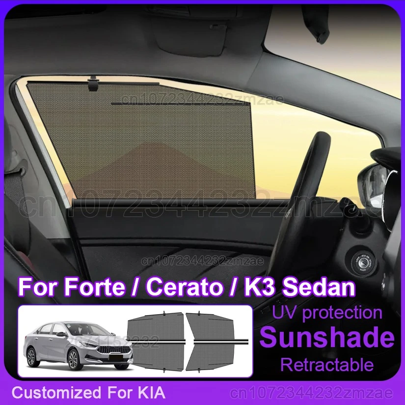 Car Sunshade For Kia Forte Sedan/ Cerato Sedan/ K3 Sedan Car Side Window Sunscreen Curtain Sunscreen Protection Auto Accessories