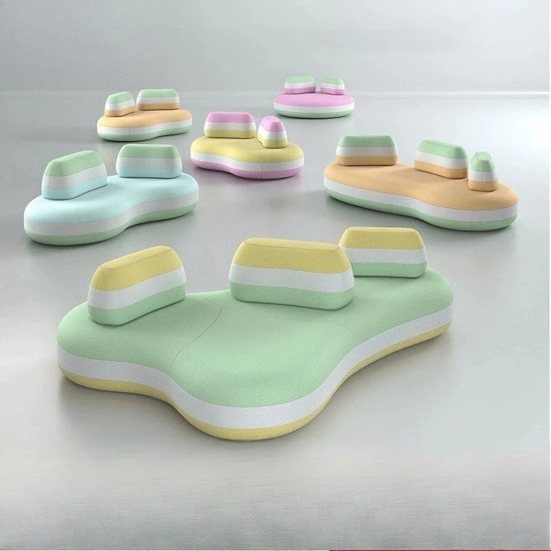 

Rochburg Shaped Sofa Cream Macaron Candy Sofa Mall Creative Designer Furniture