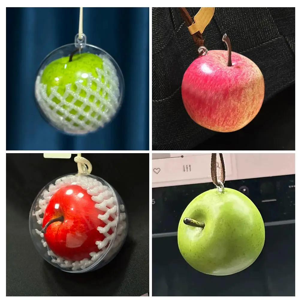 Porte-clés fruits et pommes réalistes, ornements suspendus pour décoration de voiture, accessoires de décoration de sac, signification sûre en voyage