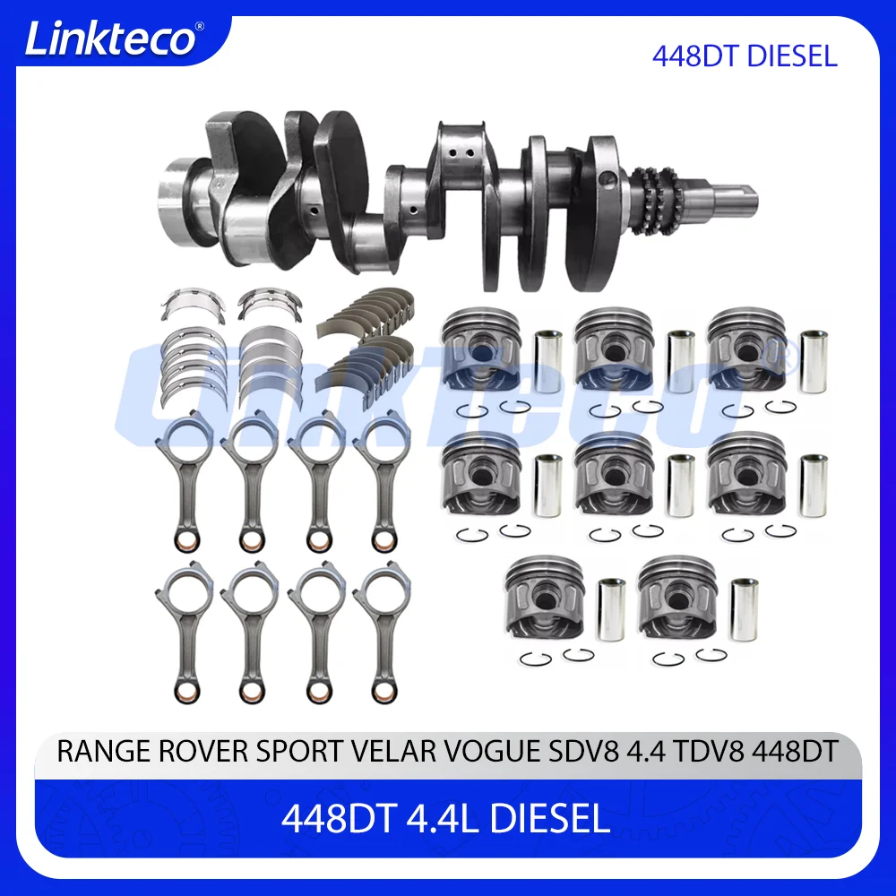 Kit de cigüeñal, biela de pistón, rodamiento de biela principal compatible con 4,4 T V8 448DT para Land Rover RANGE ROVER SPORT TDV8 SDV8 4,4 10-21