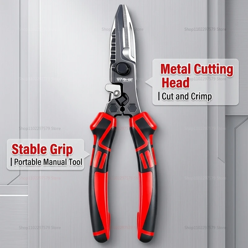 Heavy Duty Aviation Tin Snips Metal Snips Industrial Grade Multi-Function Wire Cutter for Metal Cutting DIY Electric Plumbing