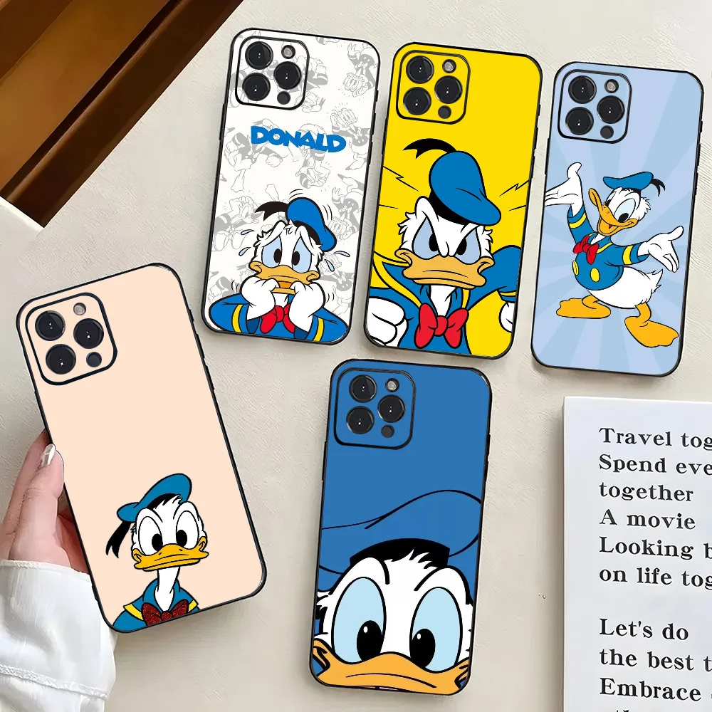 D-Donald D-Puck personaje de dibujos animados funda de teléfono de silicona suave para IPhone 16 15 14 13 12 11 X XR Plus Pro Max Plus