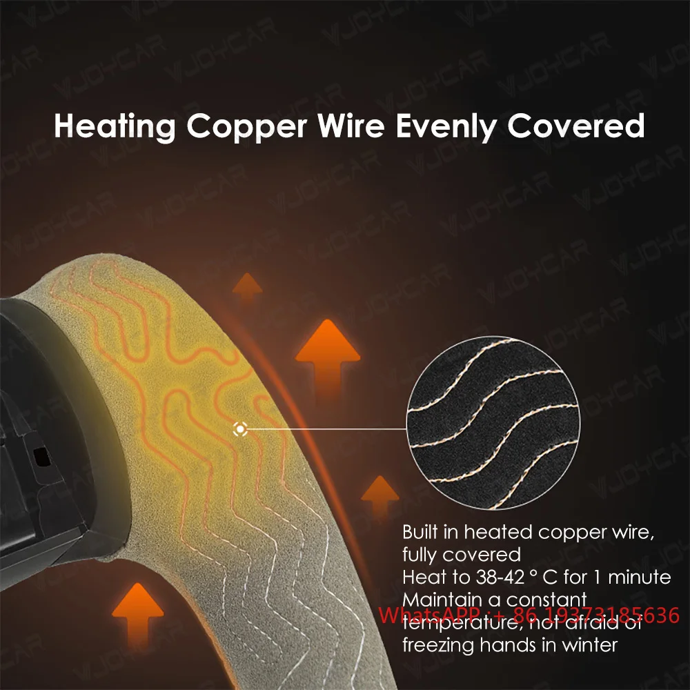 أحدث عجلة قيادة من جلد الكانتارا من VJOY CAR مع سلك نحاسي للتدفئة مغطى بالتساوي مناسب لطراز تسلا 3/Y #4